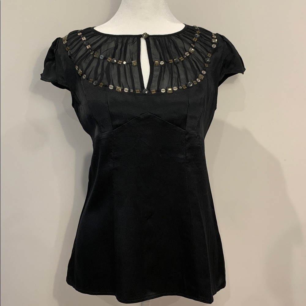 Nanette Lepore silk short sleeve blouse